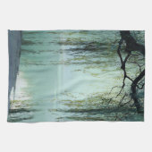 Serene Willow Tree Reflection Nature Art (4) キッチンタオル (横)