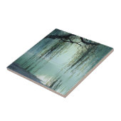 Serene Willow Tree Reflection Nature Art (4) タイル (側面)