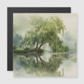 Serene Willow Tree Reflection Nature Art (5) (正面/裏面)