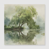 Serene Willow Tree Reflection Nature Art (5) (正面)