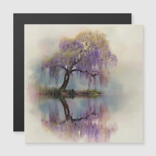 Serene Willow Tree Reflection Nature Art (6) (正面/裏面)