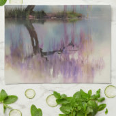 Serene Willow Tree Reflection Nature Art (6) キッチンタオル (折り畳み)