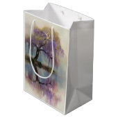 Serene Willow Tree Reflection Nature Art (6) ミディアムペーパーバッグ (裏面アングル)