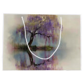 Serene Willow Tree Reflection Nature Art (6) ラージペーパーバッグ (裏面)