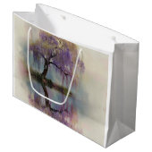 Serene Willow Tree Reflection Nature Art (6) ラージペーパーバッグ (正面アングル)