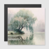Serene Willow Tree Reflection Nature Art (7) (正面/裏面)