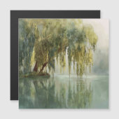 Serene Willow Tree Reflection Nature Art (8) (正面/裏面)