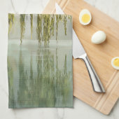 Serene Willow Tree Reflection Nature Art (8) キッチンタオル (四つ折り)