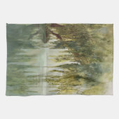 Serene Willow Tree Reflection Nature Art (8) キッチンタオル (横)