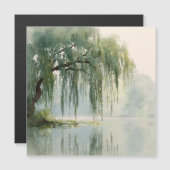 Serene Willow Tree Reflection Nature Art (9) (正面/裏面)