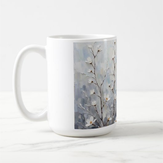 Serene Winter Blossoms Abstract Coffee Mug  コーヒーマグカップ (左)