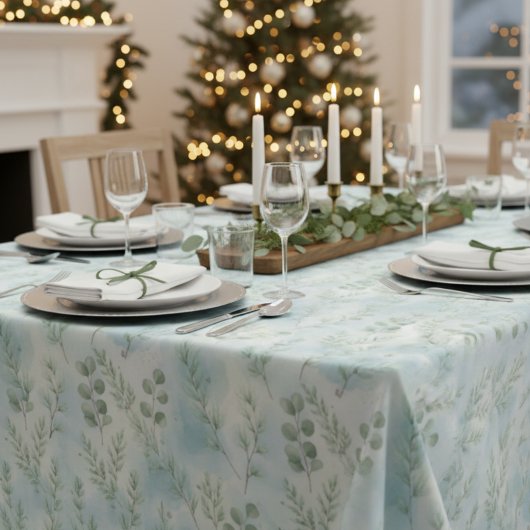 Serene Winter Botanical Table Linen テーブルクロス