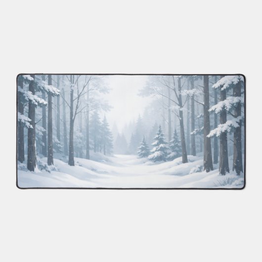 Serene Winter Forest Mouse Pad デスクマット (正面)