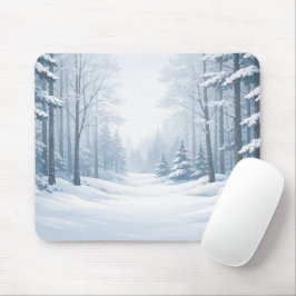 Serene Winter Forest Mouse Pad マウスパッド