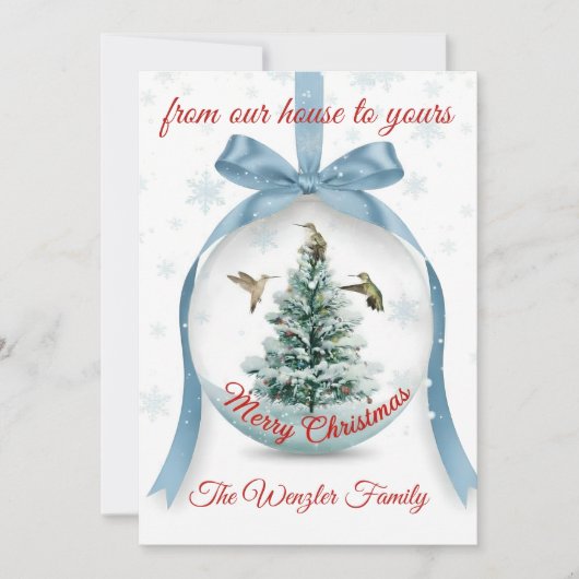 Serene Winter Scene with Hummingbirds シーズンカード (正面)