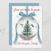 Serene Winter Scene with Hummingbirds シーズンカード (正面/裏面)