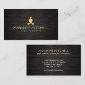 Serene Yoga、瞑想、Zen Wood Background 名刺 (正面/裏面)