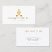 Serene Yoga, Meditation, Zen White Business Card 名刺 (正面/裏面)