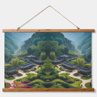 Serene Zen Garden Landscape Tapestry  吊り下げ型タペストリー