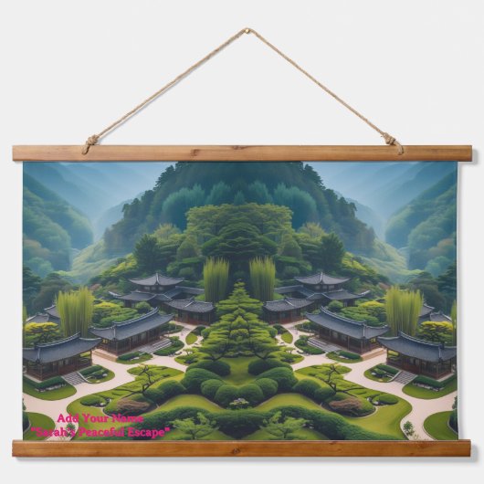 Serene Zen Garden Landscape Tapestry  吊り下げ型タペストリー (正面)