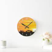 Serengetiの日没 ラウンド壁時計 (ホーム)