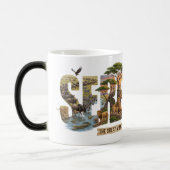 Serengeti Ecosystem Nature Survival Typography モーフィングマグカップ (左)