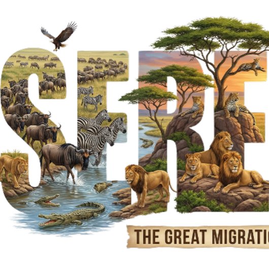 Serengeti Ecosystem Nature Survival Typography モーフィングマグカップ