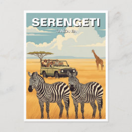 Serengeti National Park Tanzania Zebras ポストカード