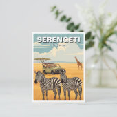 Serengeti National Park Tanzania Zebras ポストカード (スタンド正面)