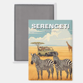 Serengeti National Park Tanzania Zebras マグネット (正面/裏面)