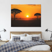 Serengeti Sonnenuntergang über der Graslandschaft キャンバスプリント (インサイチュ (寝室))