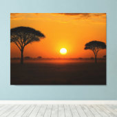 Serengeti Sonnenuntergang über der Graslandschaft キャンバスプリント (インサイチュ (ウッドフロア))