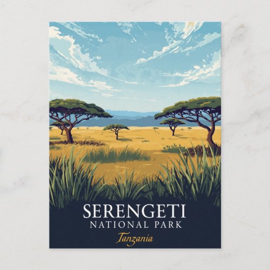 Serengeti Tanzania Safari ポストカード (正面)