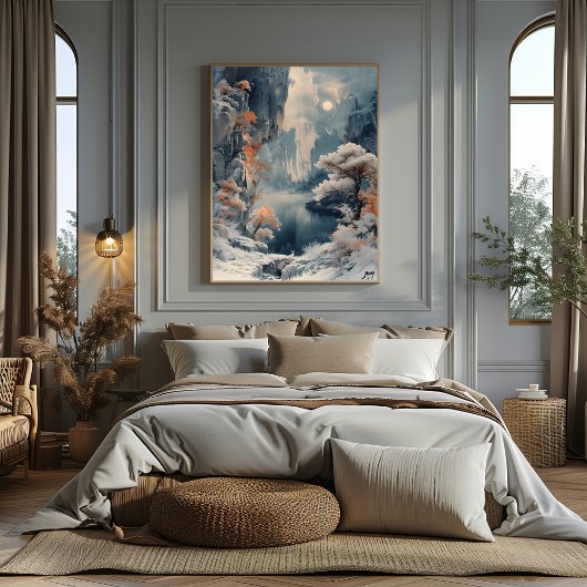 Serenidad Congelada Maravilla Invernal Surrealista ポスター