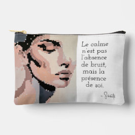 Sérénité Portrait Moderne Neutre Pixel Art アクセサリーポーチ