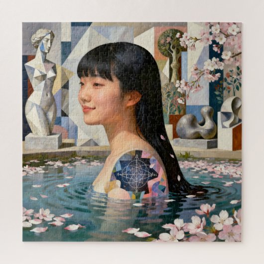 「Serenityの幾何学」 - デジタル肖像画 ジグソーパズル (縦)