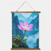 Serenity Bloom – Lotus Above the Mist 吊り下げ型タペストリー (正面)