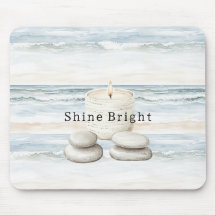 Serenity Blue Beach Ocean Candles Rocks