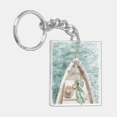 Serenity Calm Ocean Boat キーホルダー (正面左)