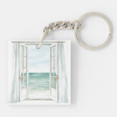 Serenity Calm Ocean Boat キーホルダー (裏面)