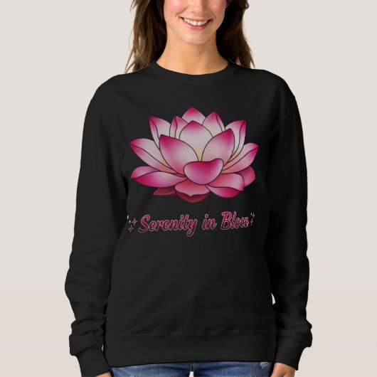 Serenity in Bloom Lotus Flower Peaceful Zen Floral スウェットシャツ (正面)