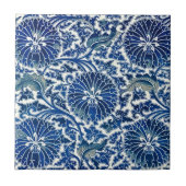 Serenity in Blue:フローラ中国のタイル芸術 タイル (正面)
