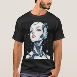 Serenity in Chrome: A Syd Mead-Inspired Portrait Tシャツ
