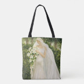 Serenity in Ivory: A Bride in a Garden Reverie トートバッグ (裏面)