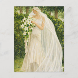 Serenity in Ivory: A Bride in a Garden Reverie ポストカード