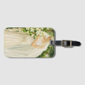 Serenity in Ivory: A Bride in a Garden Reverie ラゲッジタグ (正面横)