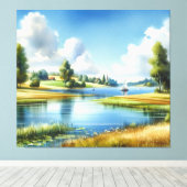 Serenity on the Lake キャンバスプリント (インサイチュ (ウッドフロア))