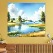 Serenity on the Lake キャンバスプリント (インサイチュ (リビング))