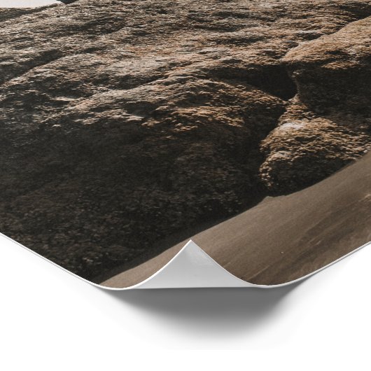 Serenity Prayer Beach Scene with Seagulls ポスター (角)