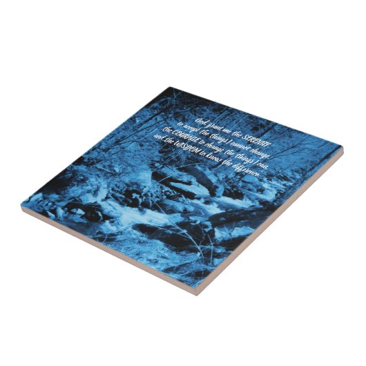 Serenity Prayer Blue Flowing Brook Inspirational  タイル (側面)